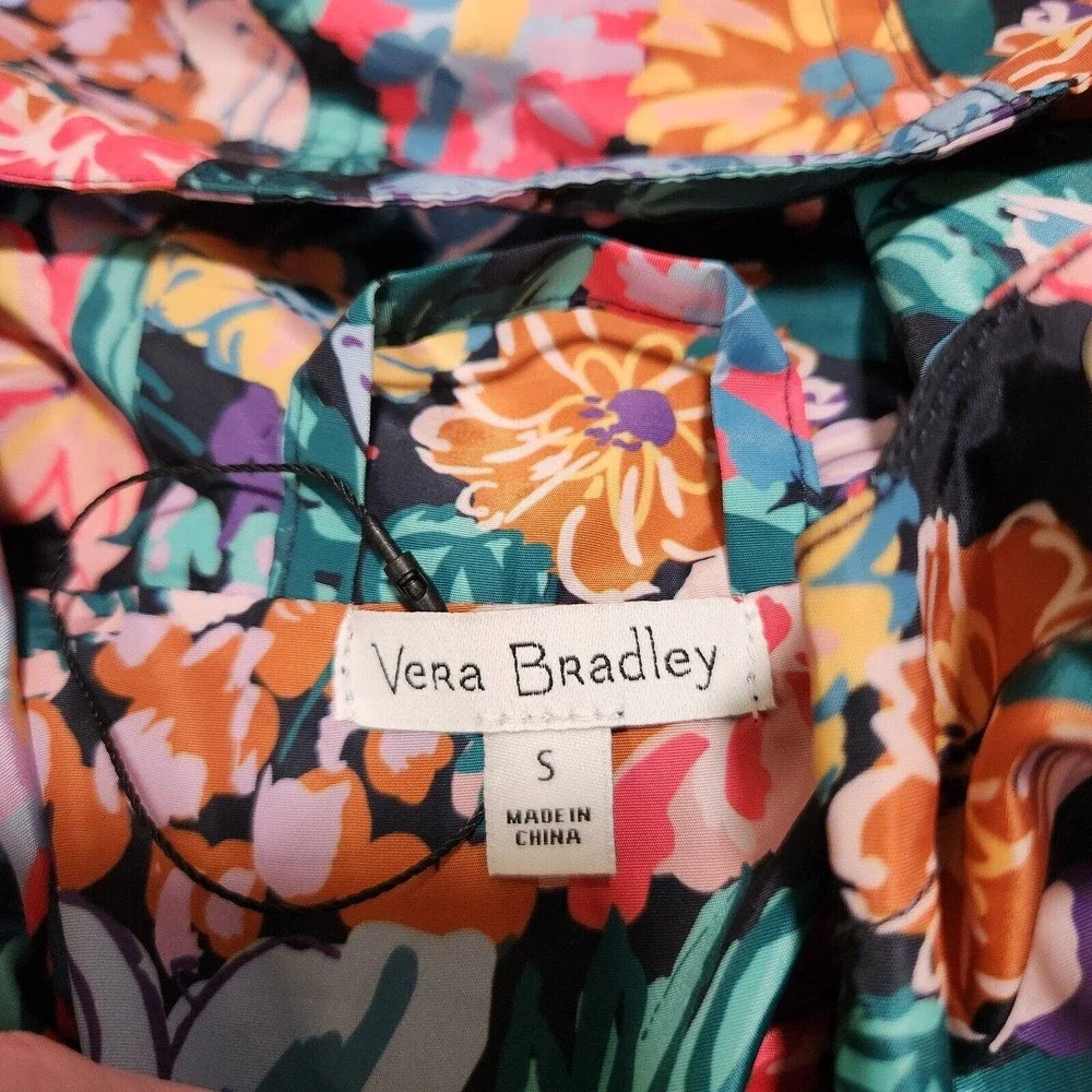 Vera Bradley Womens S Small Colorful Floral Water Resistant Raincoat Rain Jacket - Picture 11 of 16